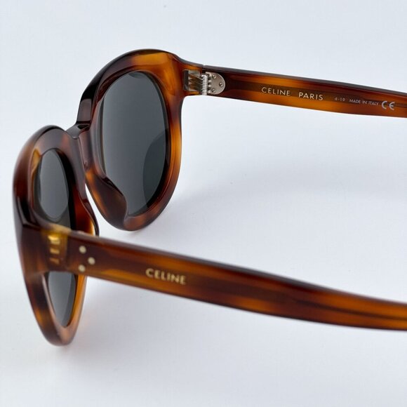 Celine Women BRAND NEW Sunglasses Light Havana Smoke Mirror Oval CL40071I 56C - Picture 7 of 10